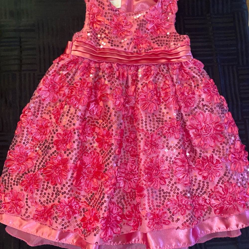 American Princess Pink Floral Sequin Dress